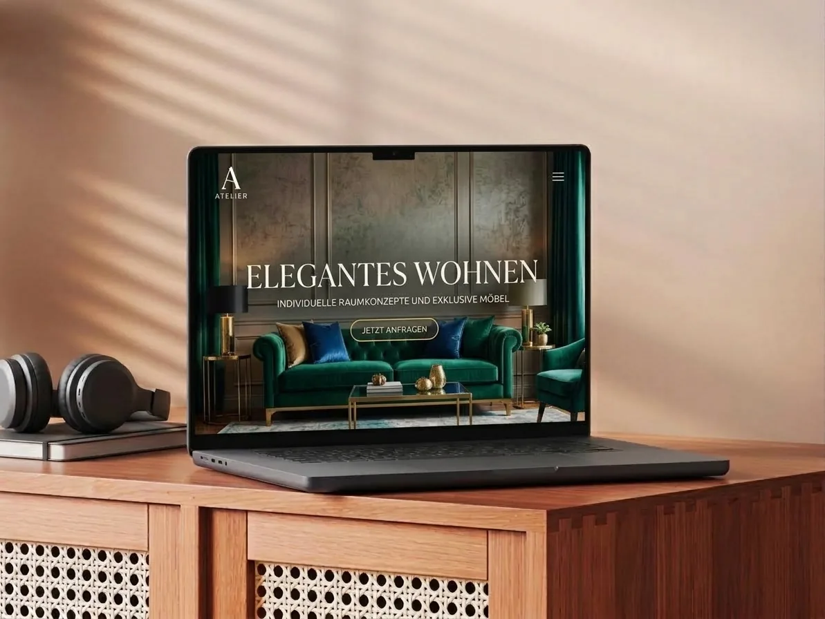 Modernes Startup Webdesign für eine hochwertige Interior-Marke