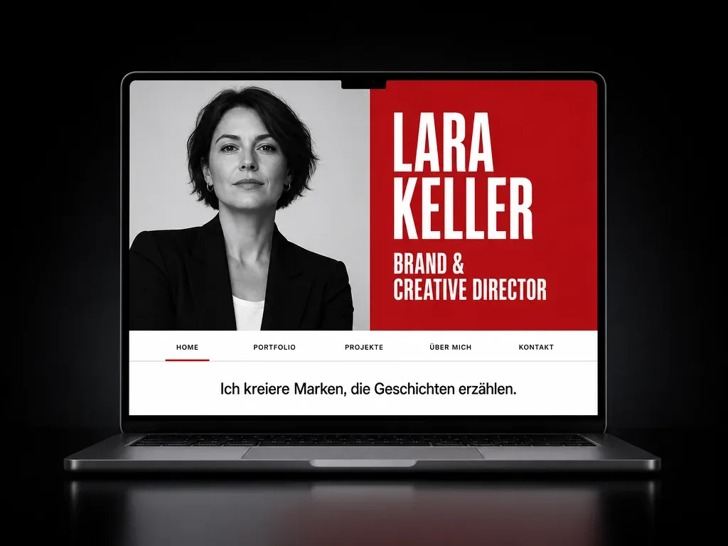 Ausdrucksstarkes Portfolio Webdesign für eine Creative Directorin